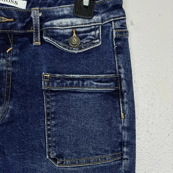 Vigoss Stevie Crop Straight Leg Jeans Sz 28 Blue Vintage Wash Patch Pocket 30x26 - Picture 4 of 9